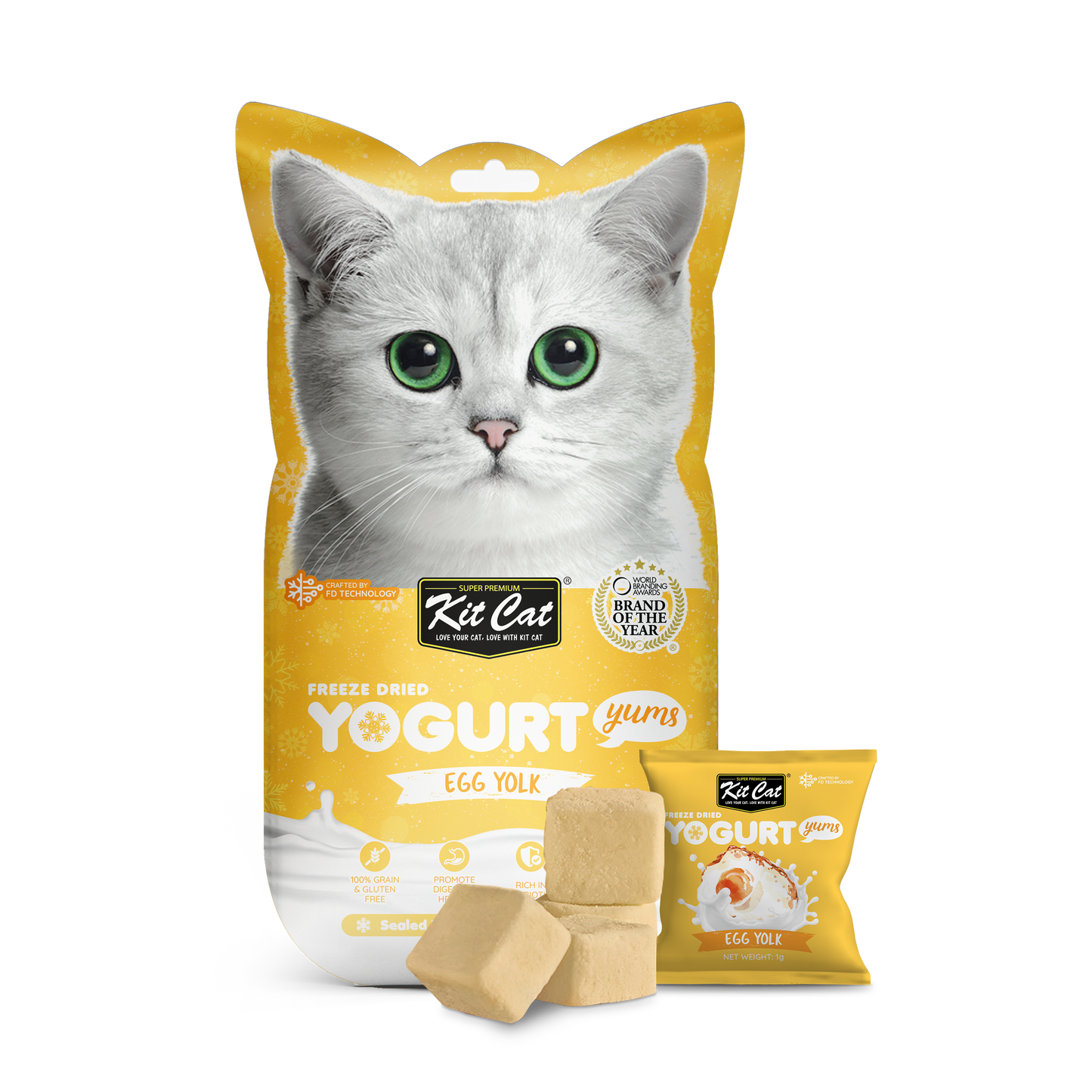 Kit Cat Freeze Dried Yogurt Yums Egg Yolk, 10g
