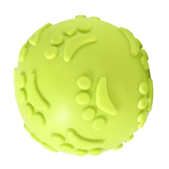 Latex Dog Footprint Chew Ball Toy with Sounds, Green
