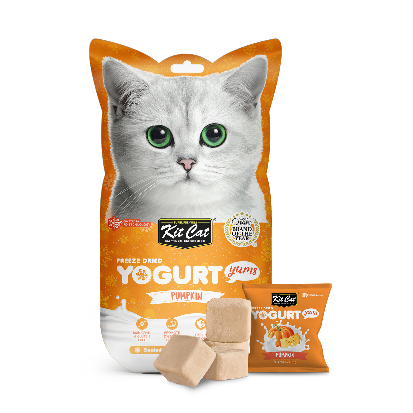 Kit Cat Freeze Dried Yogurt Yums Pumpkin, 10g