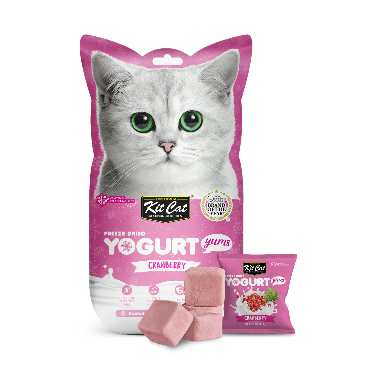 Kit Cat Freeze Dried Yogurt Yums Cranberry, 10g