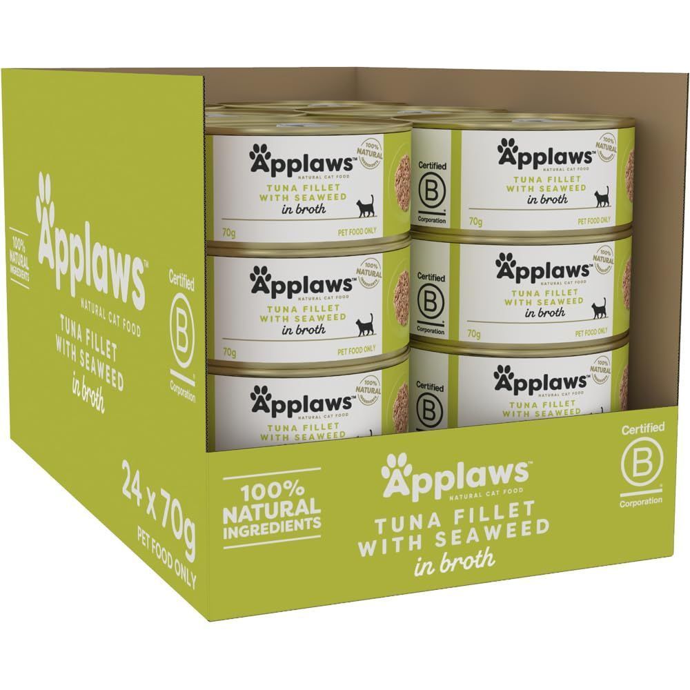 Applaws Tuna Fillet with Seaweed Canned Cat Wet Food, 24x70g