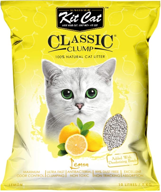 Kit Cat Classic Clump Cat Litter 10L/Lemon