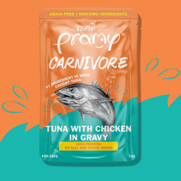 Pramy Carnivore Tuna with Chicken in Gravy 70g