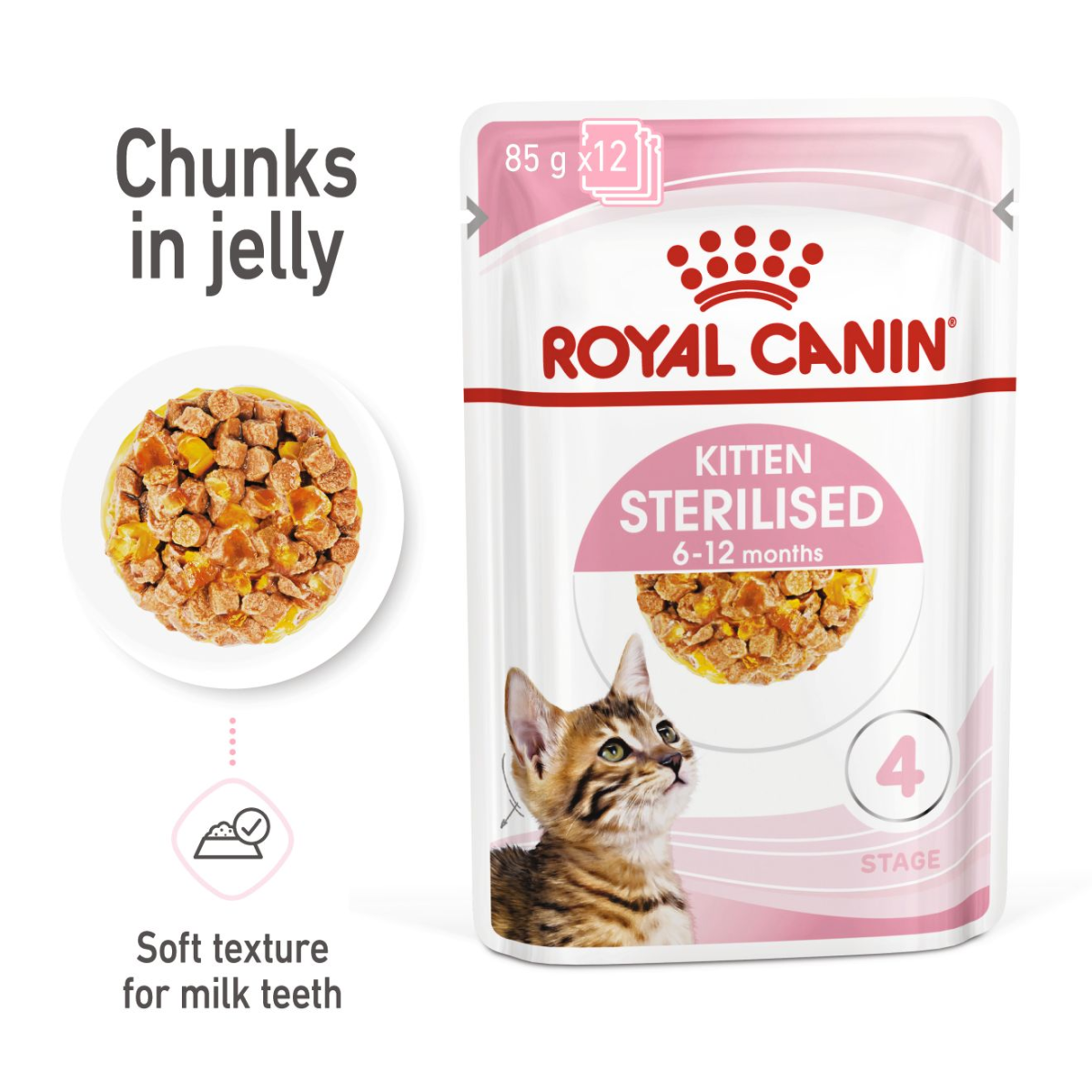 Royal Canin Kitten Sterilised Jelly (WET FOOD - Pouches) 12 x 85g