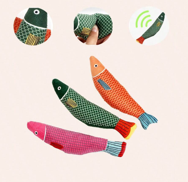 Cat Interactive Toy With Sound (Multicolor)- 1pc -Green