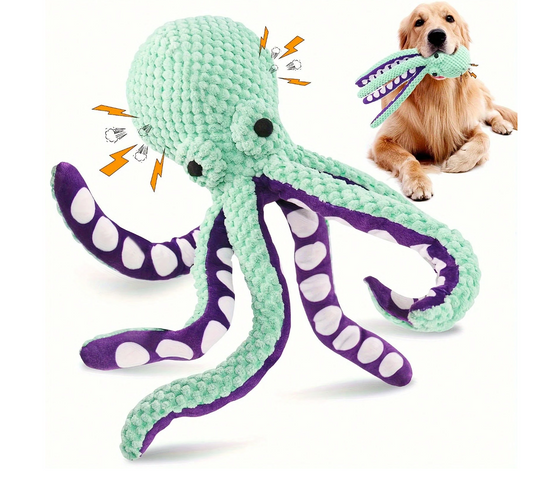 Plush Octopus Dog Toy with Sound Whistles