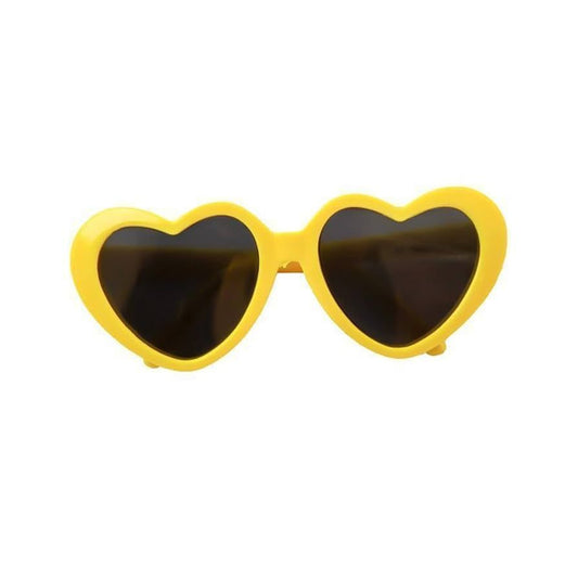 Heart-Shaped Yellow Sunglasses for Pets