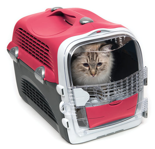 Catit Cabrio Carrier for Cats, Cherry Red - 51L x 33W x 35H cm