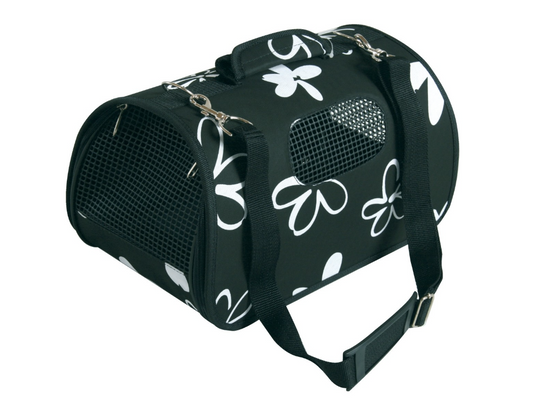 PET CARRIER FLOWER BLACK LARGE