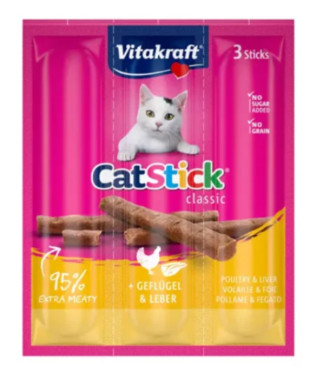 Vitakraft CAT STICK MINI POULTRY & LIVER 18G 3PC