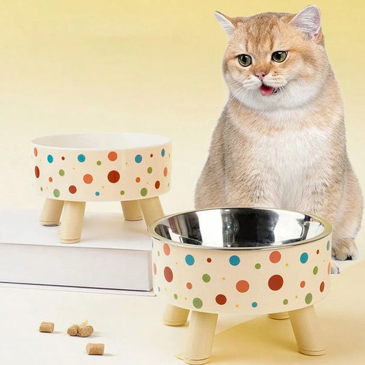 Stainless Steel Spill-Proof Cat Feeder