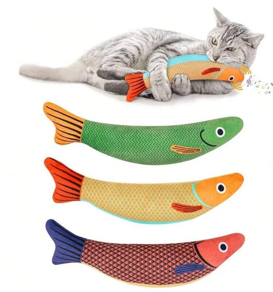 3D Fish Shape Catnip Cat Toy, Green