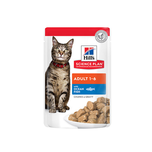 Hill's Science Plan Tender Chunks in Gravy Adult Wet Cat Food Ocean Fish (Pouches) 85G