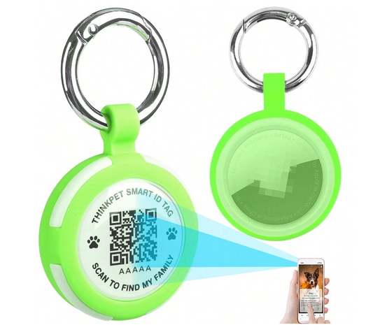 Pet ID Tag for Dogs with Animal Retrieval Function, Green