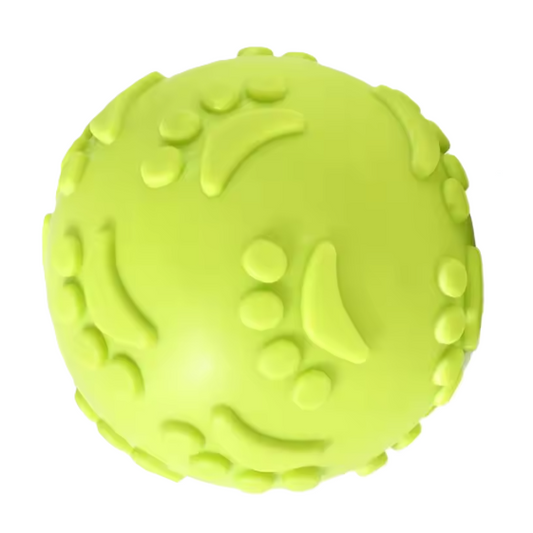 Latex Dog Footprint Chew Ball Toy with Sounds, Green