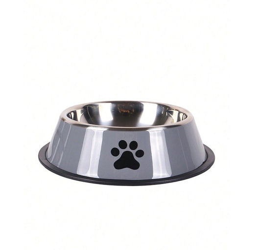 Stainless Steel Pet Bowl, Dark Grey, Medium