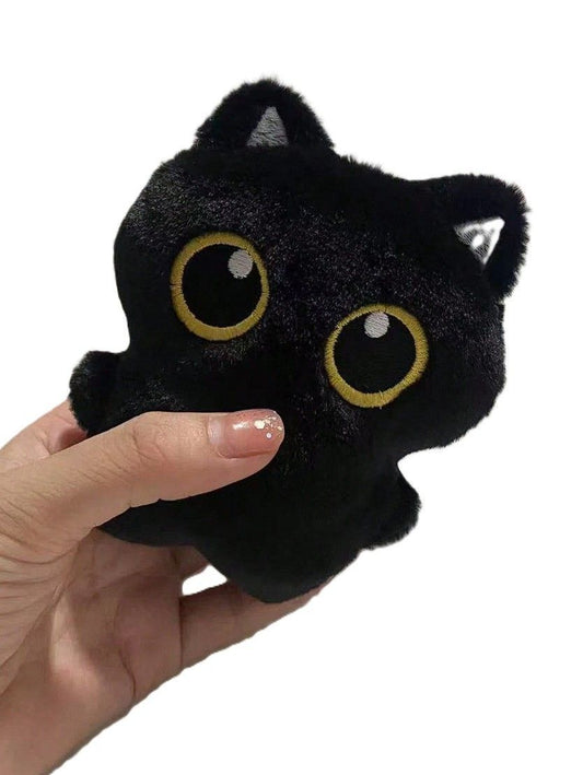 Cartoon Cat Shaped Plush Pets Toy, Black