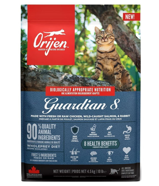 Orijen Guardian 8 All Breeds Adult Cat Maintenance Complete Food with Chicken, Salmon & Rabbit, 4.5kg