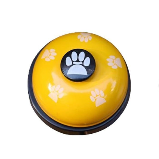 Interactive Cat & Dog Pet Paw Printed Training Bell, Yellow