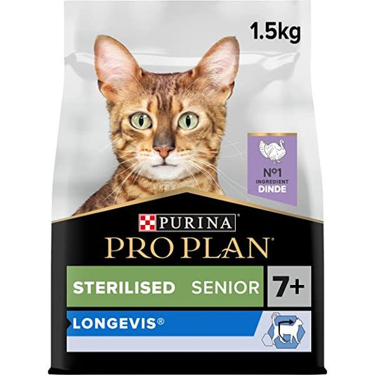Purina Pro Plan Longevis Dry Food with Turkey for Sterilised Senior Cats, 7+ Years, 1.5kg