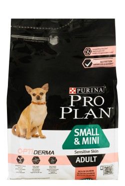 Purina Pro Plan Opti Derma Dry Food with Salmon for Small & Mini Breed Sensitive Adult Dogs, 3kg
