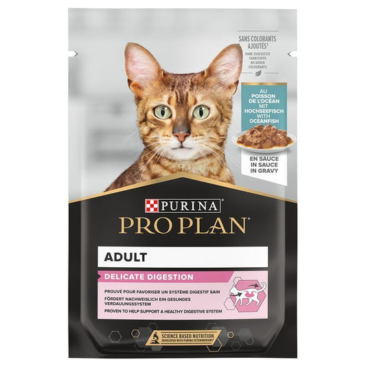 Purina Pro Plan Delicate Digestion Adult Cat Wet Food with Ocean Fish In Gravy, 85g