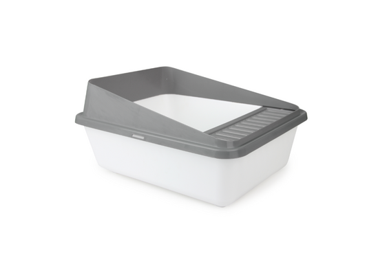 Go Fresh - High Back Cat Litter Box Large - Grey