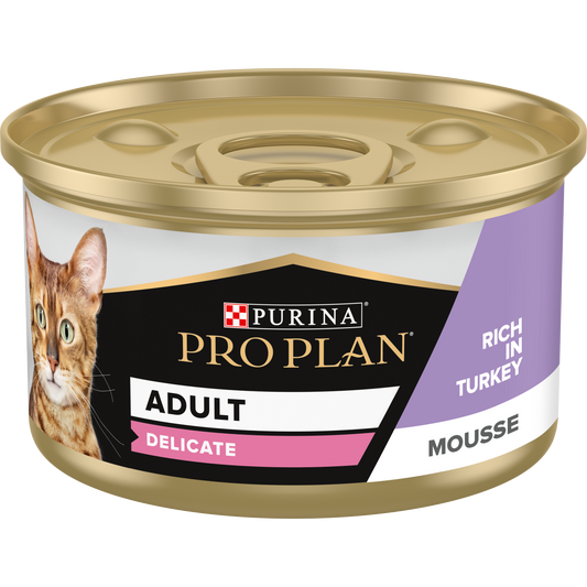 Purina Pro Plan Adult Delicate Wet Cat Food Mousse Turkey, 85g