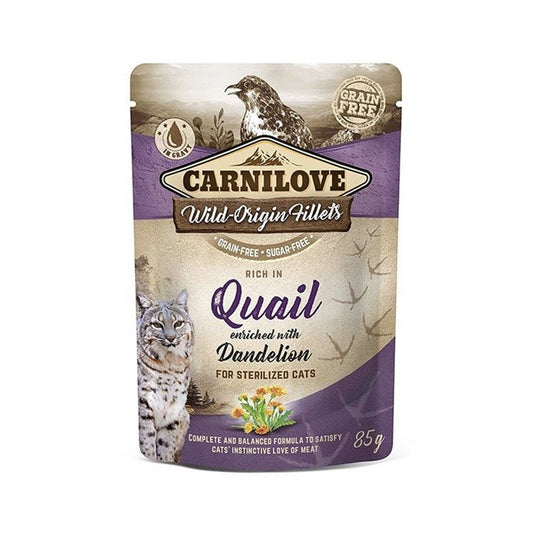 Carnilove Rich in Quail enriched with Dandelion for sterilized cats 85g
