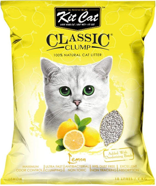 Kit Cat Classic Clump Cat Litter 10L/Lemon
