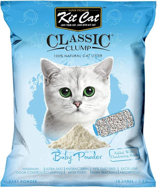 Kit Cat Classic Clump Cat Litter 10L/Baby powder