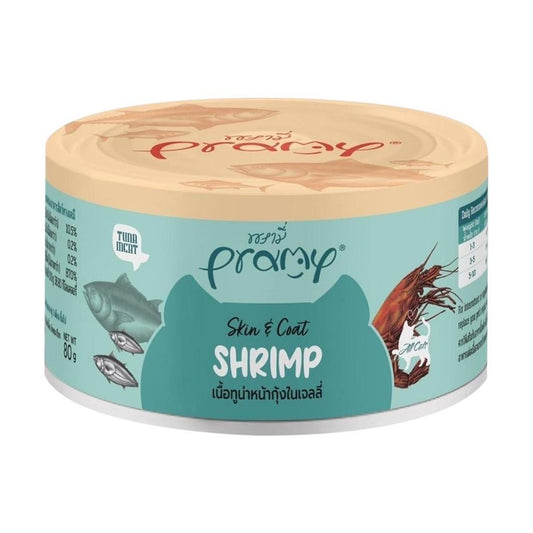 2 Pramy Tuna Meat Topping Skin & coat Shrimp in Jelly 80g