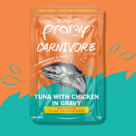 Pramy Carnivore Tuna with Chicken in Gravy 70g