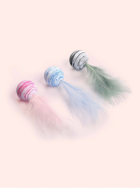 Multicolor Ball With Feather - Black & White