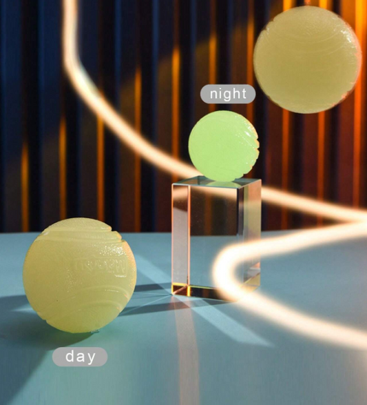 Pet Glow In The Dark Rubber Solid Ball(Multicolor)- 1pc