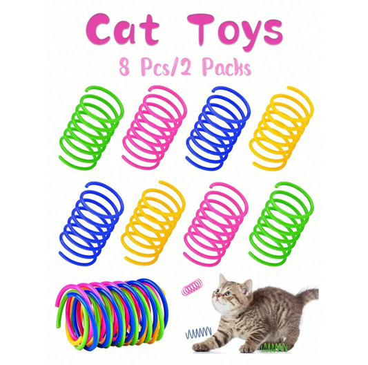 Cat Chasing Colorful Springs Toys-2