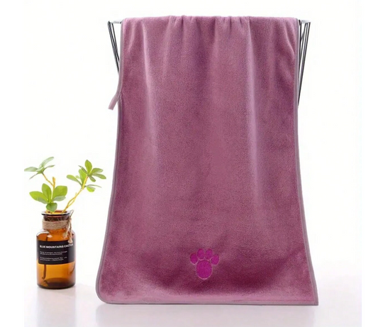 Dog Bath Towel With Cute Embroidery- Pink