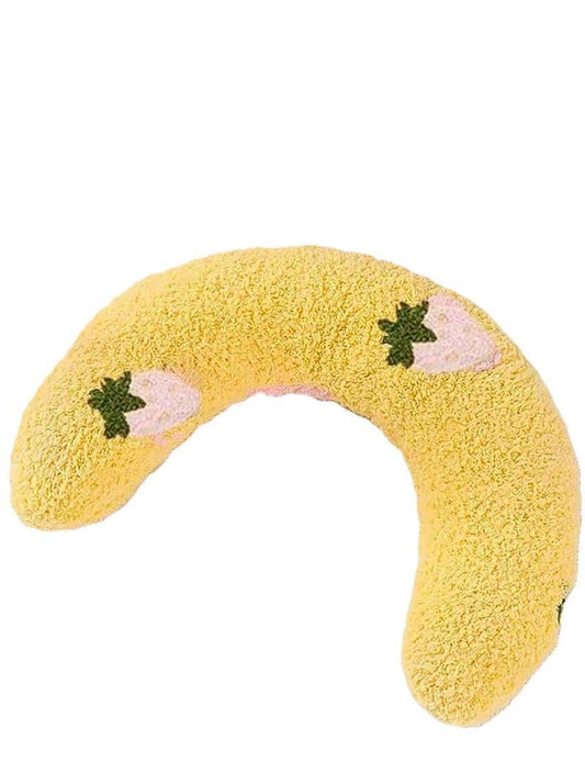 U-Shaped Neck Plush Pets Pillow, Yellow