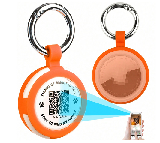 Pet ID Tag for Dogs with Animal Retrieval Function, Orange