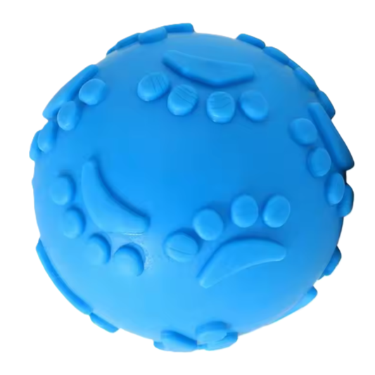 Latex Dog Footprint Chew Ball Toy with Sounds, Blue