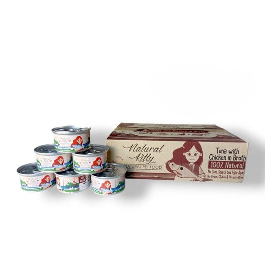Natural Kitty Tuna & Chicken In Broth Natural Pet Food, 24x80g