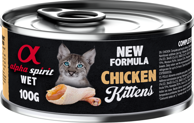 Alpha Spirit New Formula Chicken Wet Kittens Food Can, 100g