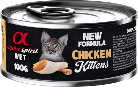 Alpha Spirit New Formula Chicken Wet Kittens Food Can, 100g