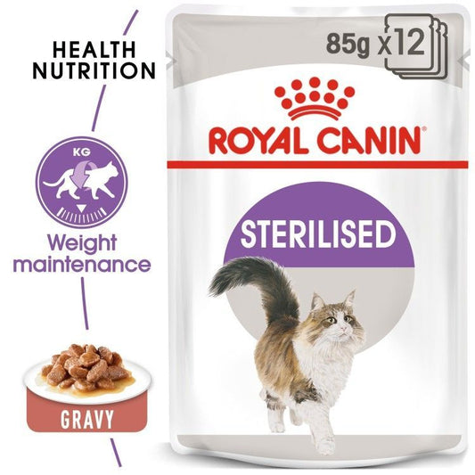 Royal Canin Sterilised Gravy (Wet Food - Pouches) 12 X 85G
