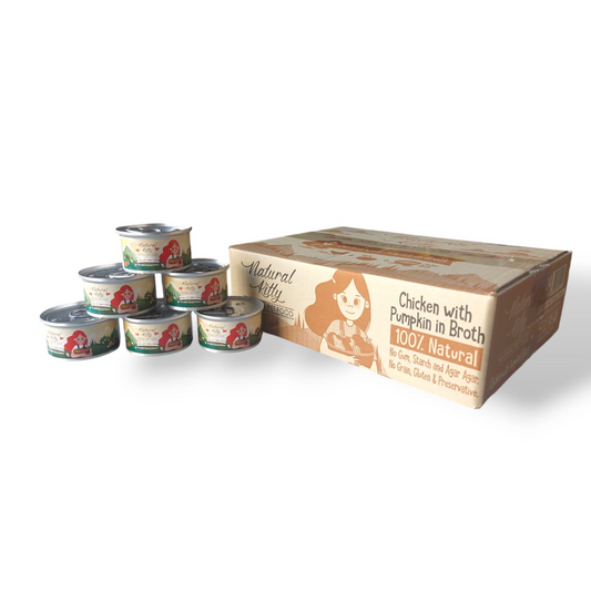 Natural Kitty Chicken & Pumpkin In Broth Natural Pet Food, 24x80g