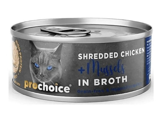 Prochoice Deluxe Shredded Chicken & Mussels In Broth Cat Food, 70g